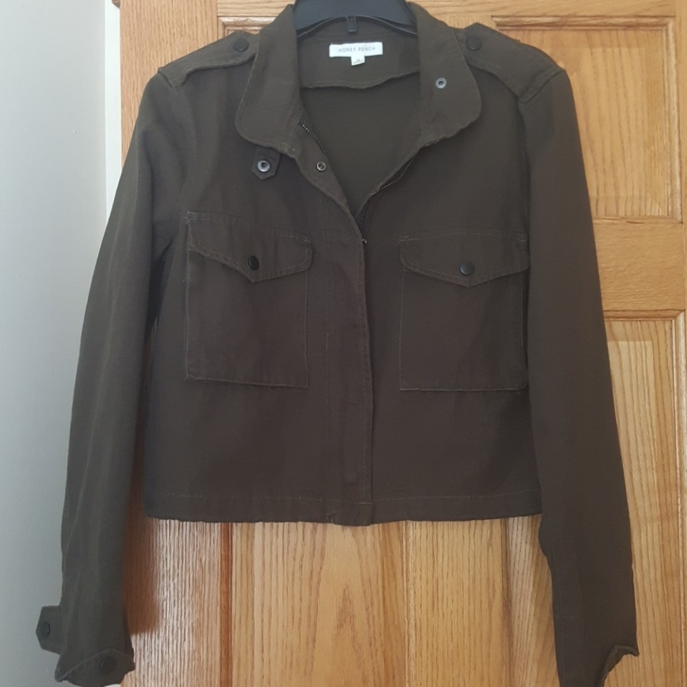 Honey Punch army green jacket
